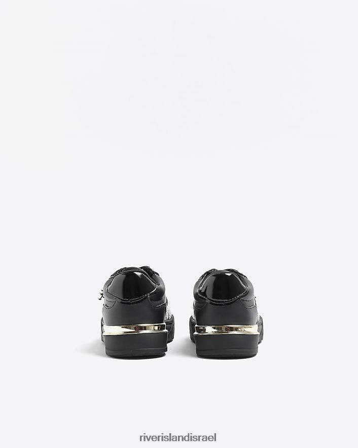 הַנעָלָה River Island נעליים מובלטות ב-g patent croc שָׁחוֹר בנות BDZ4086241