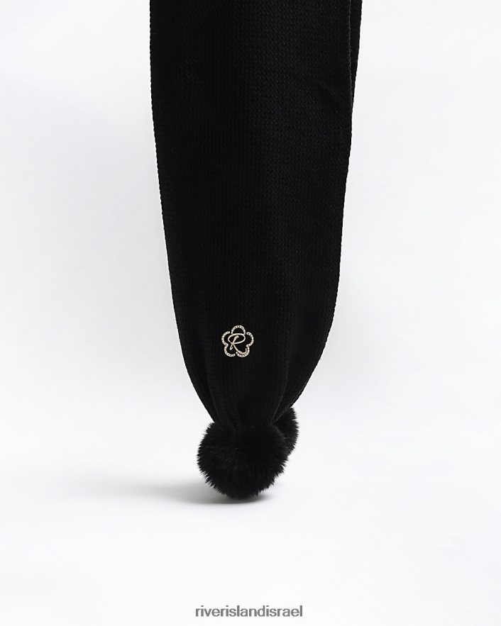 אביזרים River Island צעיף g pom pom שָׁחוֹר בנות BDZ4086394