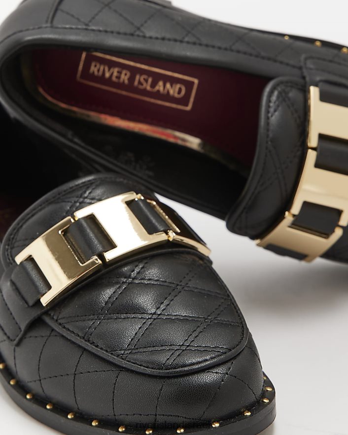 הַנעָלָה River Island נעלי טלאים מרופדות של g pu שָׁחוֹר בנות BDZ4083414
