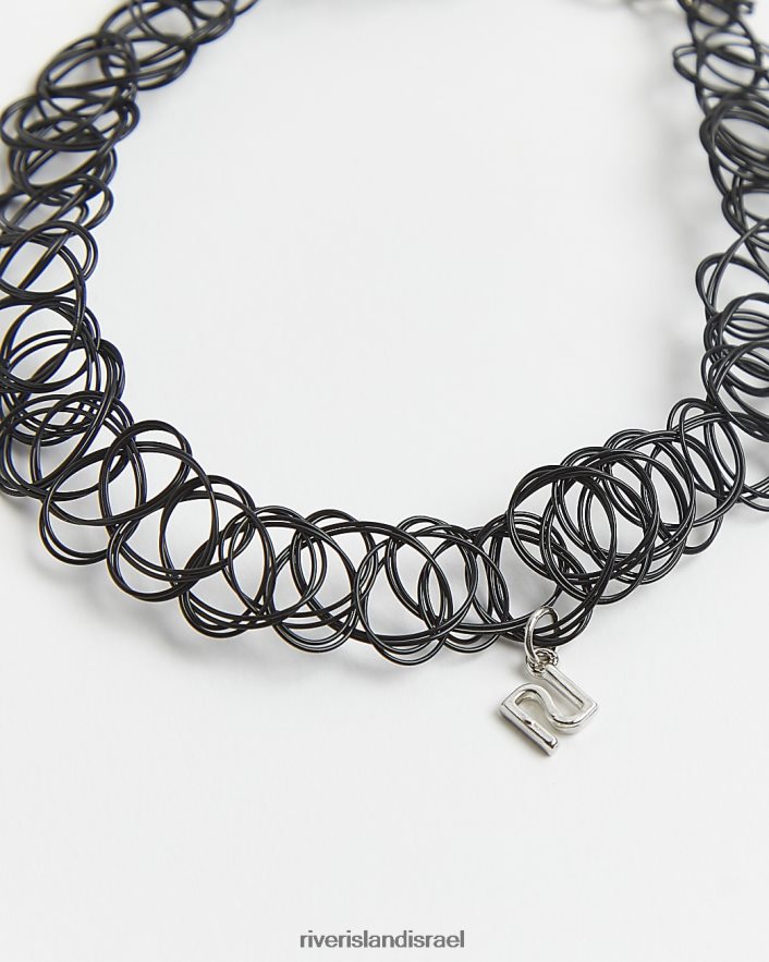 אביזרים River Island שרשרת g ri choker שָׁחוֹר בנות BDZ4086450