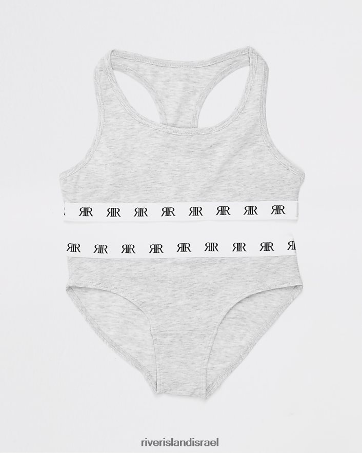 אביזרים River Island g ri crop top וסט קצר אפור בנות BDZ4083446