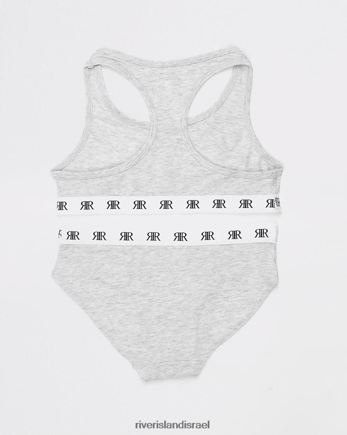 אביזרים River Island g ri crop top וסט קצר אפור בנות BDZ4083446