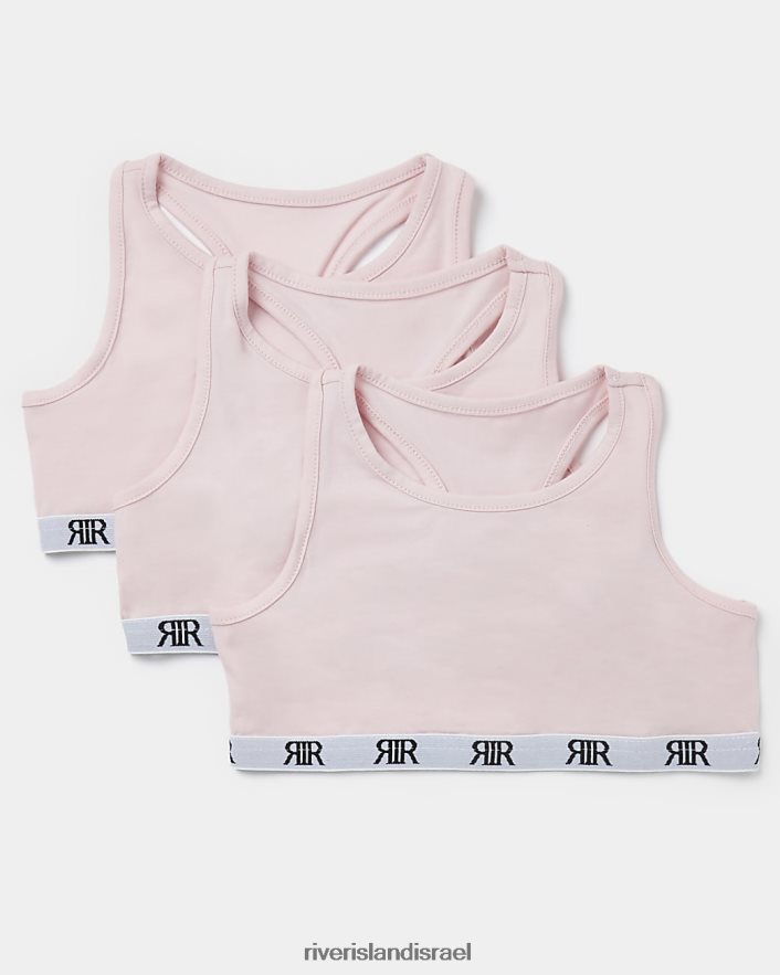 אביזרים River Island g ri racer crop tops 3 חבילות וָרוֹד בנות BDZ4083435