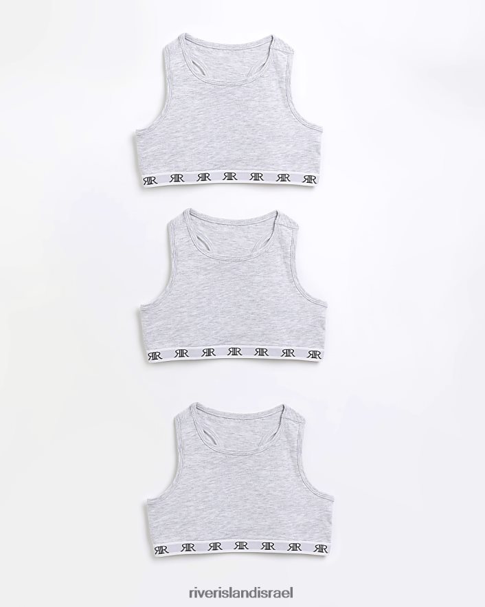 אביזרים River Island g ri racer crop tops אפור בנות BDZ4083434