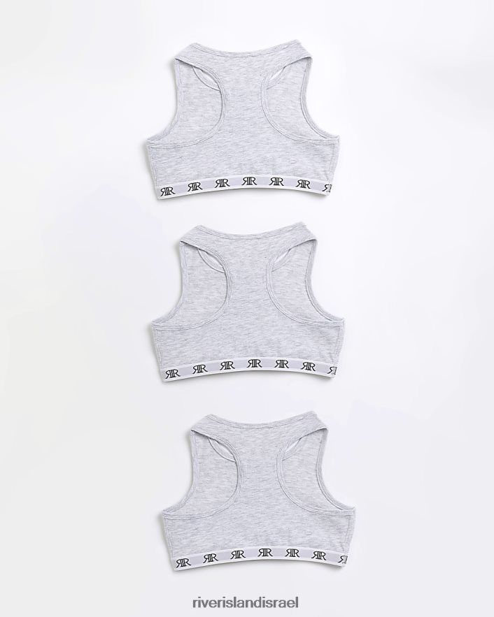 אביזרים River Island g ri racer crop tops אפור בנות BDZ4083434