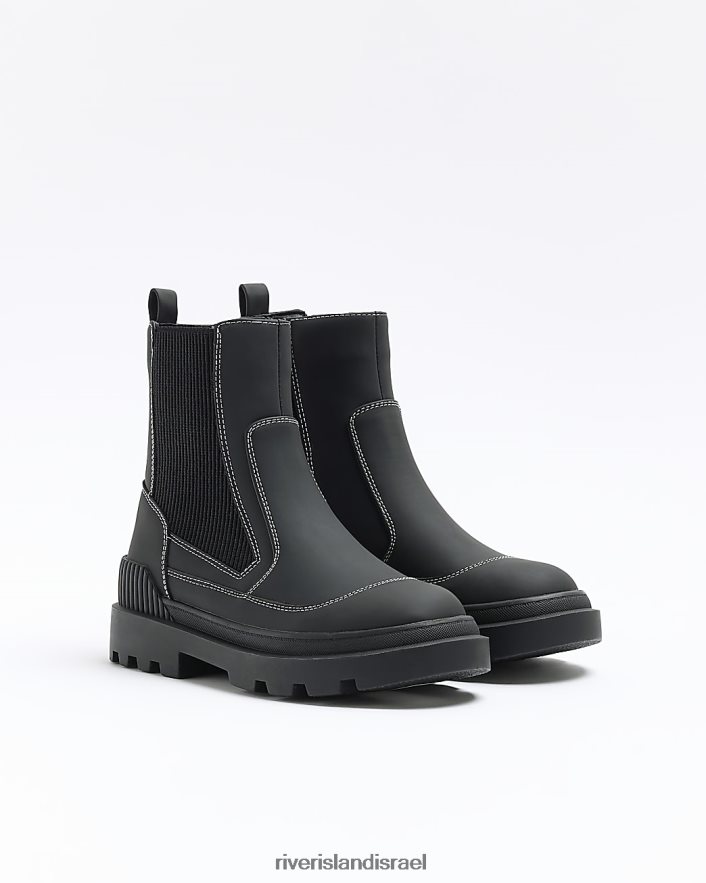 הַנעָלָה River Island מגפי g stitch detail שָׁחוֹר בנות BDZ4086190