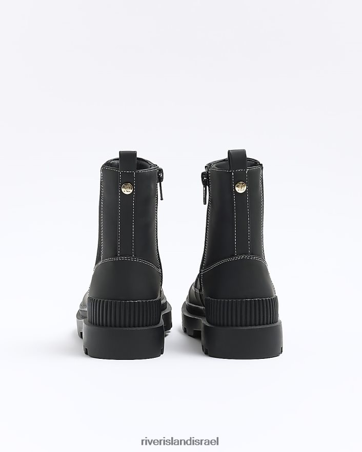 הַנעָלָה River Island מגפי g stitch detail שָׁחוֹר בנות BDZ4086190