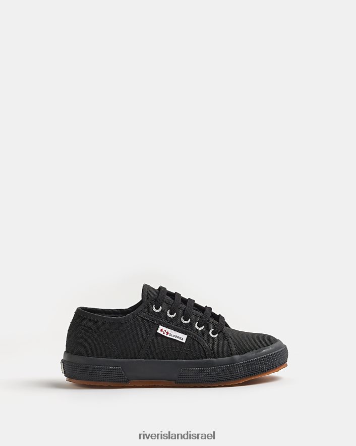 הַנעָלָה River Island מאמני קנבס עם שרוכים של g superga שָׁחוֹר בנות BDZ4083452