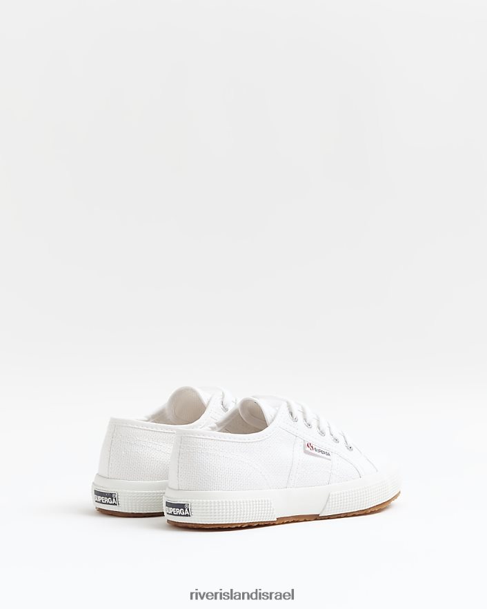 הַנעָלָה River Island מאמני קנבס עם שרוכים של g superga לבן בנות BDZ4083457
