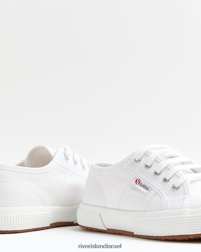 הַנעָלָה River Island מאמני קנבס עם שרוכים של g superga לבן בנות BDZ4083457