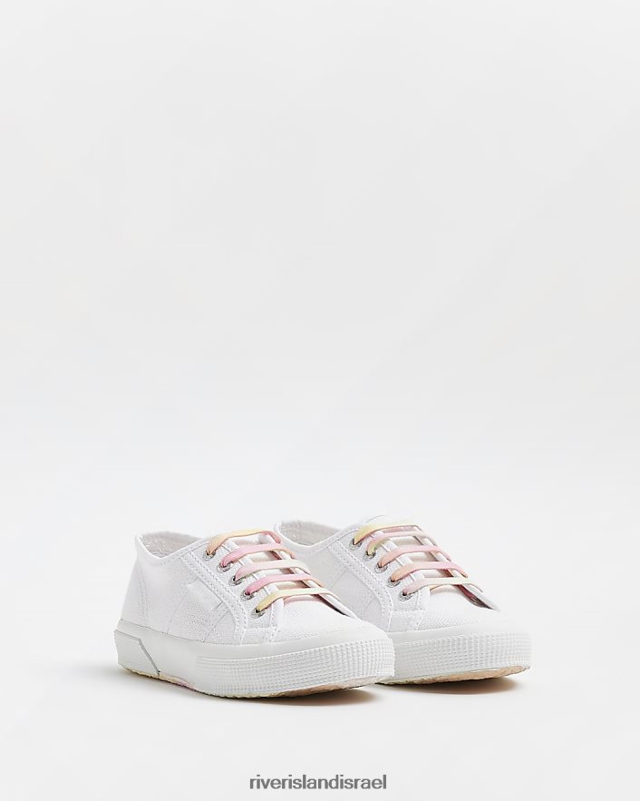 הַנעָלָה River Island נעלי שרוכים של g superga rainbow לבן בנות BDZ4083459