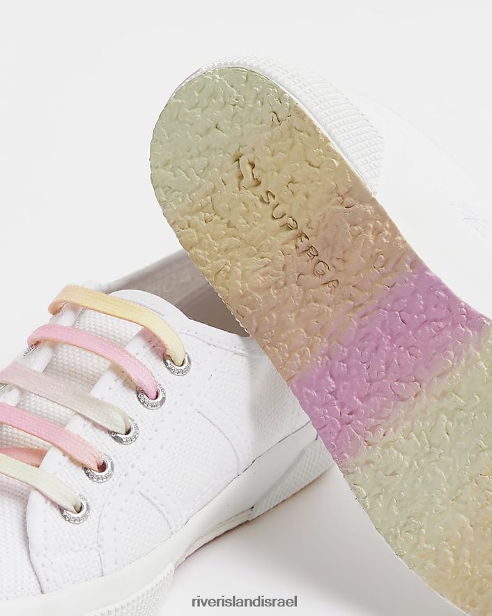הַנעָלָה River Island נעלי שרוכים של g superga rainbow לבן בנות BDZ4083459