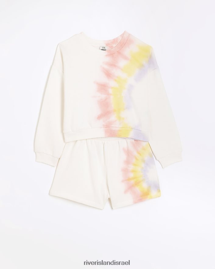 לבוש River Island g tie dye זיעה תלבושת קרם בנות BDZ4086281