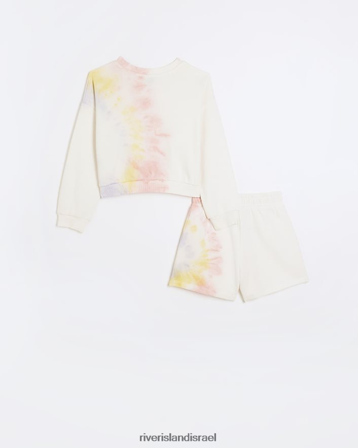 לבוש River Island g tie dye זיעה תלבושת קרם בנות BDZ4086281