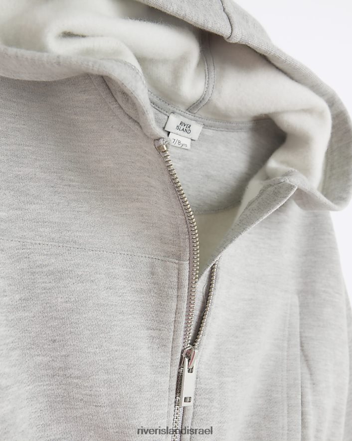 לבוש River Island קפוצ'ון g zip אפור בנות BDZ4086286