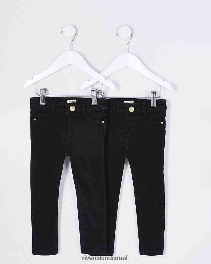 לבוש River Island מ"ג מולי jeggings 2 חבילה שָׁחוֹר בנות BDZ4086724