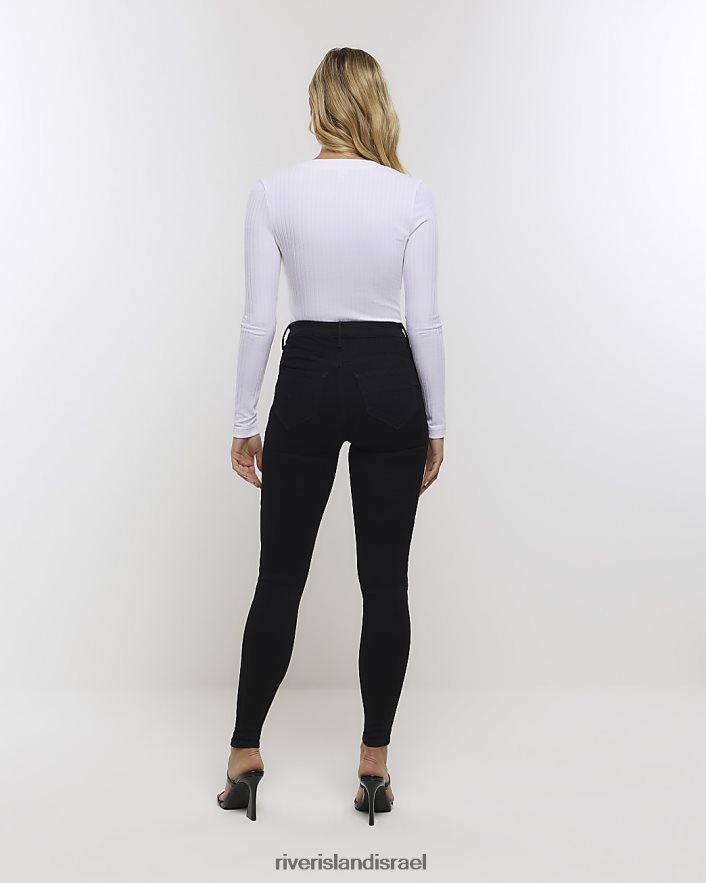 לבוש River Island jeggings באמצע עלייה שָׁחוֹר נשים BDZ4084525