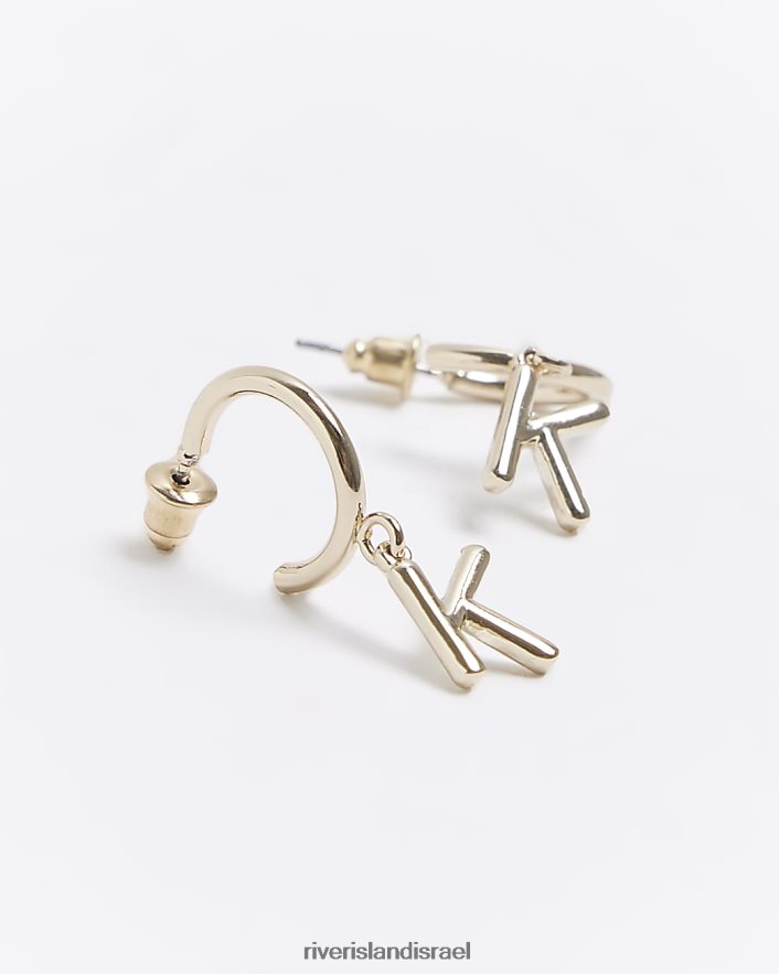 אביזרים River Island k עגילי חישוק ראשוניים זהב נשים BDZ4081413