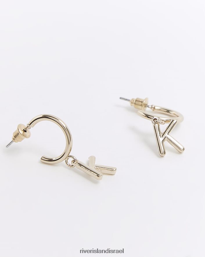 אביזרים River Island k עגילי חישוק ראשוניים זהב נשים BDZ4081413