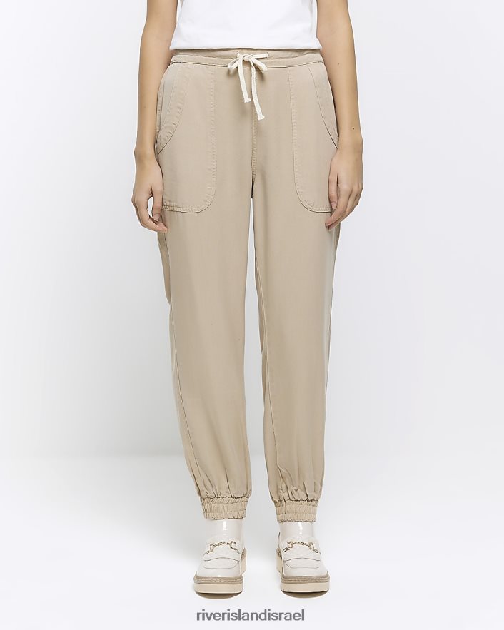 לבוש River Island נעלי ריצה עם אזיקי lyocell בז' נשים BDZ4081287