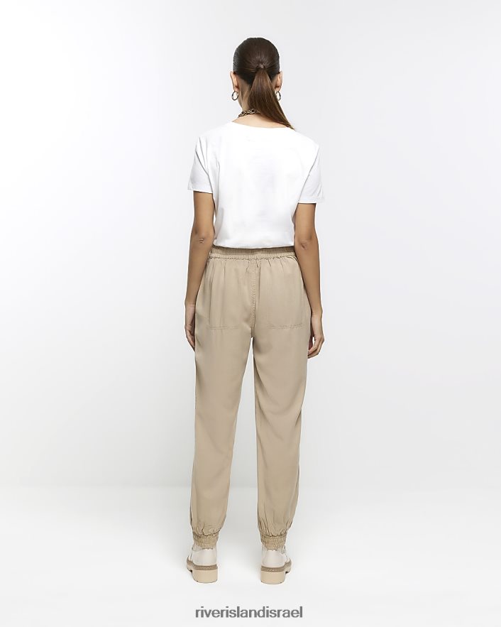 לבוש River Island נעלי ריצה עם אזיקי lyocell בז' נשים BDZ4081287