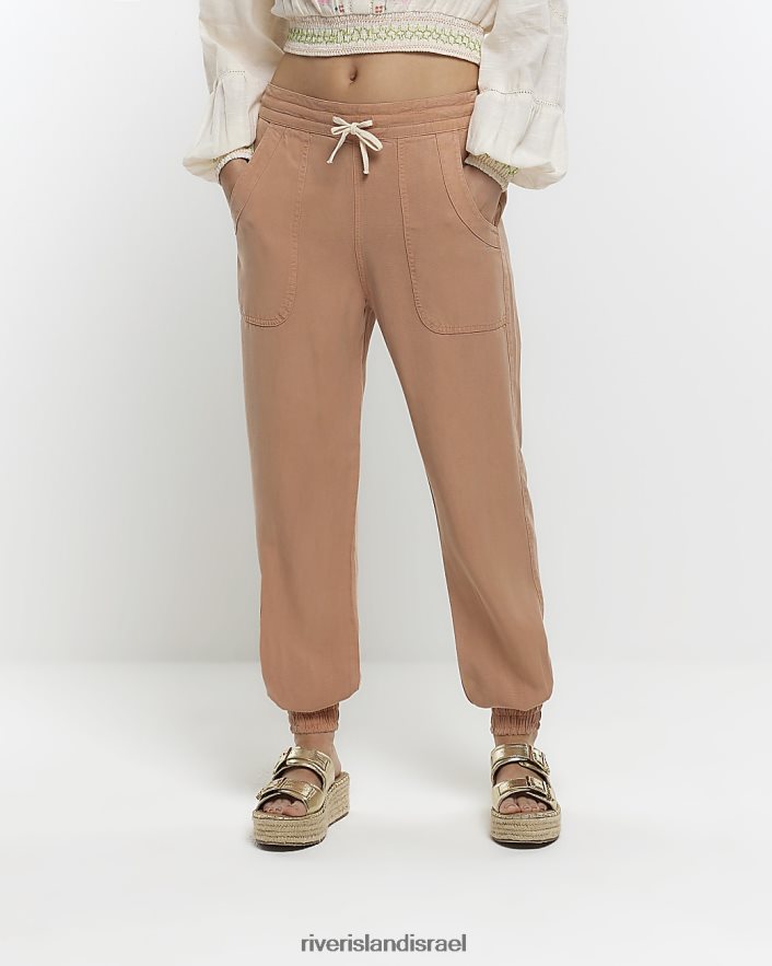 לבוש River Island נעלי ריצה עם אזיקי lyocell חום נשים BDZ4081290