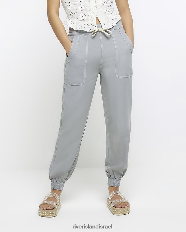 לבוש River Island נעלי ריצה עם אזיקי lyocell אפור נשים BDZ4081292