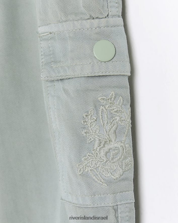 לבוש River Island מכנסיים מטען lyocell mg ירוק בנות BDZ4086598