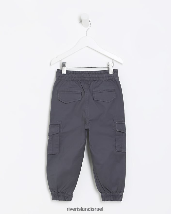 לבוש River Island מכנסי מטען עם חפתים של mb אפור בנים BDZ4083549
