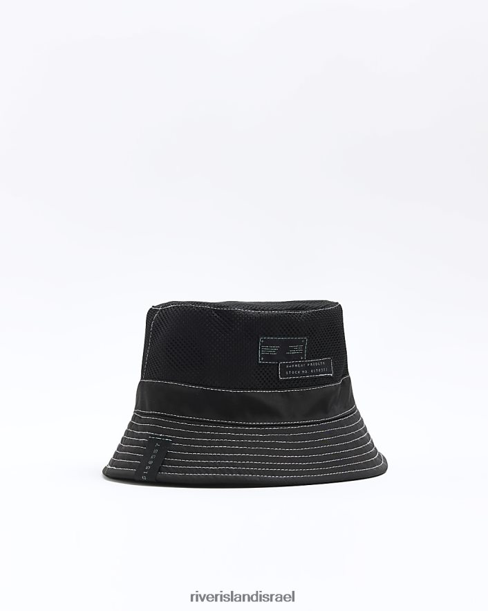 אביזרים River Island mb כובע דלי רשת ניילון שָׁחוֹר בנים BDZ4086888