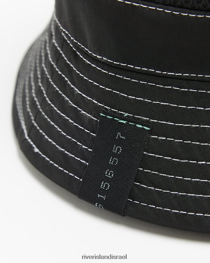 אביזרים River Island mb כובע דלי רשת ניילון שָׁחוֹר בנים BDZ4086888