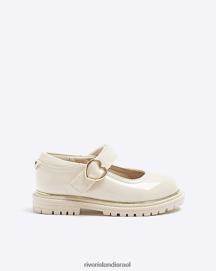 הַנעָלָה River Island mg אבזם לב נעלי מרי ג'יין קרם בנות BDZ4083506
