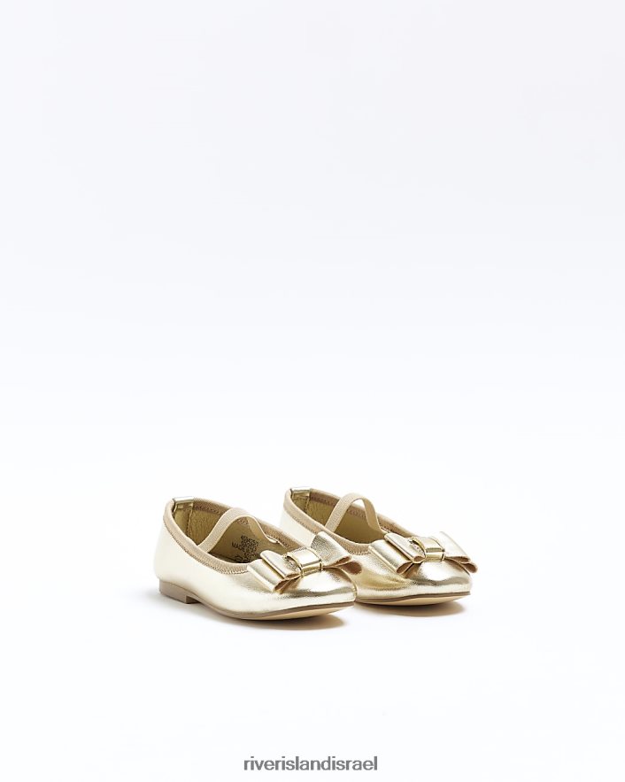 הַנעָלָה River Island נעלי בלרינה של mg קשת זהב בנות BDZ4083512