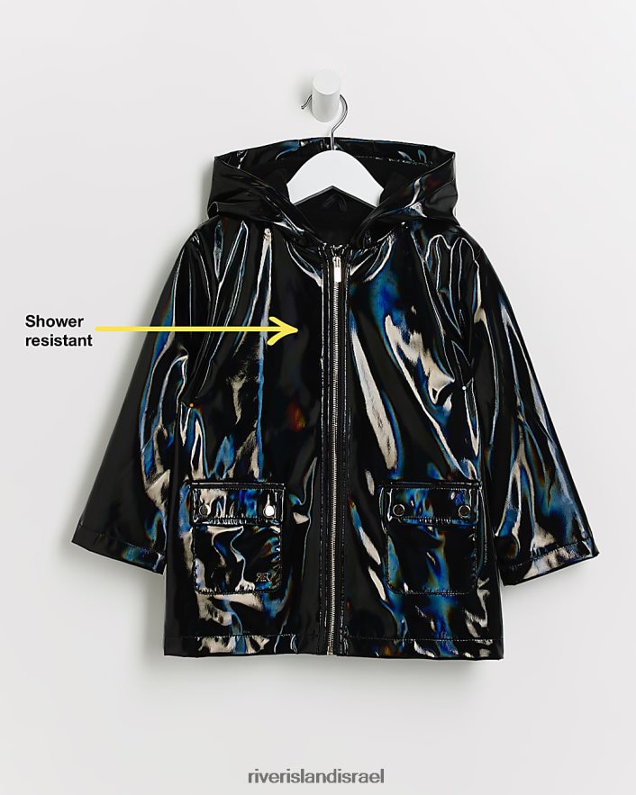 לבוש River Island mg מעיל גשם עמיד למקלחת שָׁחוֹר בנות BDZ4083513