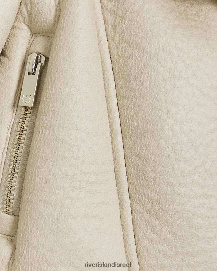 לבוש River Island מעיל טייסים מפרווה מלאכותית של mg קרם בנות BDZ4083529