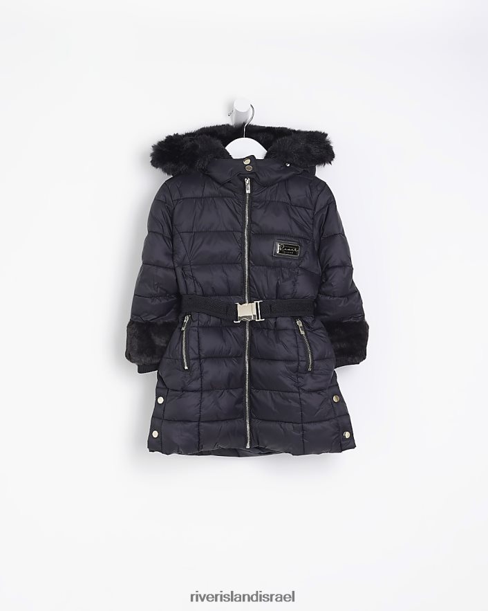 לבוש River Island מעיל פרווה מלאכותית של mg שָׁחוֹר בנות BDZ4083556