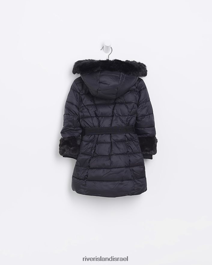 לבוש River Island מעיל פרווה מלאכותית של mg שָׁחוֹר בנות BDZ4083556