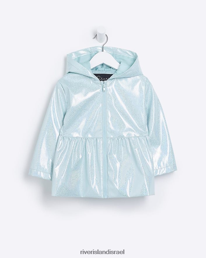 לבוש River Island mg מעיל גשם פפלום נצנצים כְּחוֹל בנות BDZ4083562