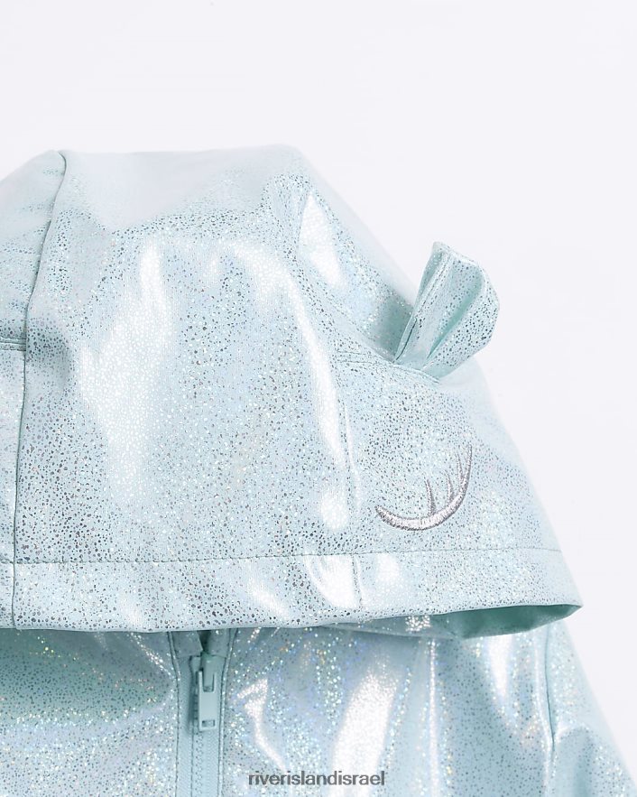 לבוש River Island mg מעיל גשם פפלום נצנצים כְּחוֹל בנות BDZ4083562