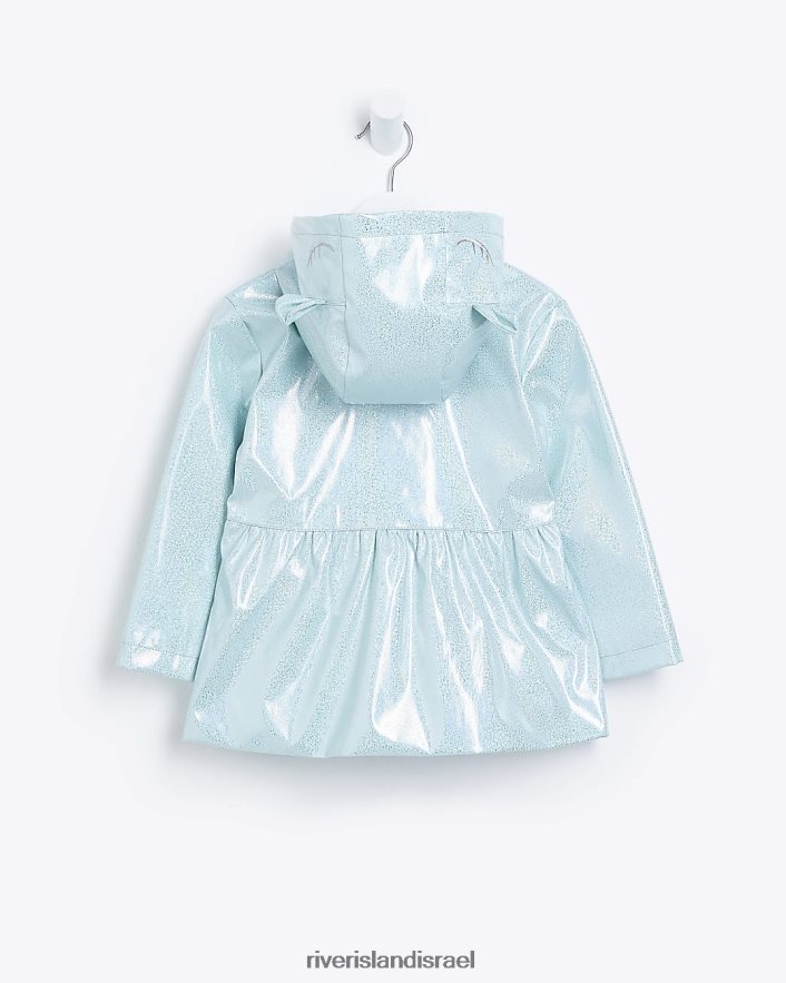 לבוש River Island mg מעיל גשם פפלום נצנצים כְּחוֹל בנות BDZ4083562