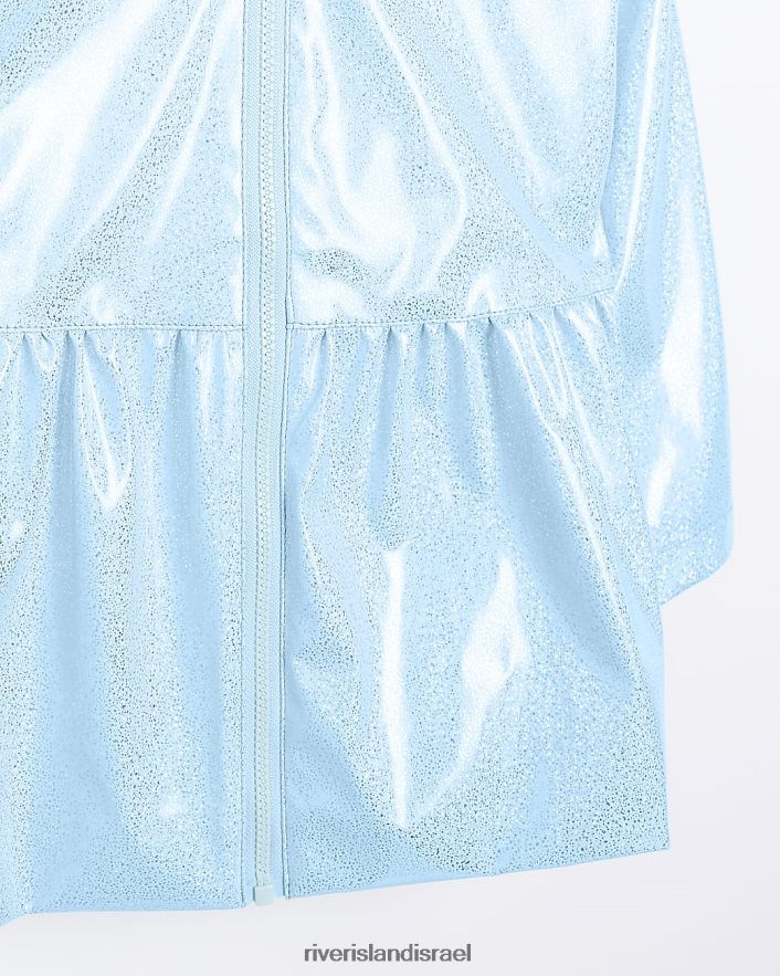 לבוש River Island mg מעיל גשם פפלום נצנצים כְּחוֹל בנות BDZ4083562