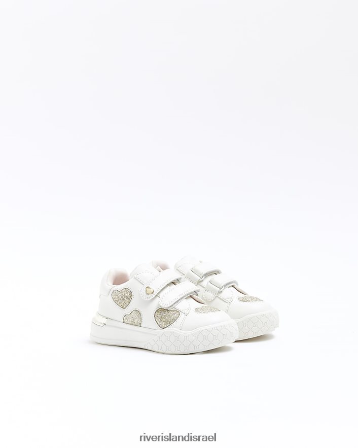 הַנעָלָה River Island מאמני לב נצנצים של mg לבן בנות BDZ4083580