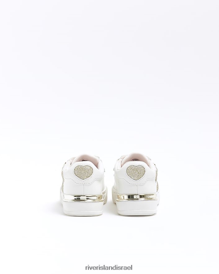 הַנעָלָה River Island מאמני לב נצנצים של mg לבן בנות BDZ4083580