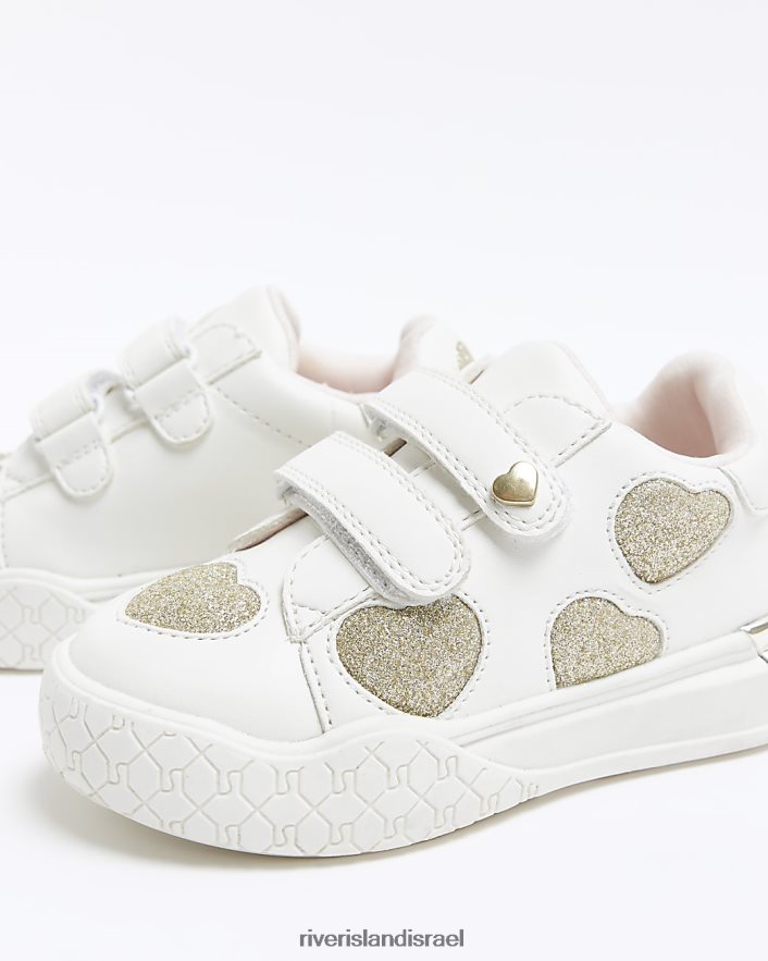 הַנעָלָה River Island מאמני לב נצנצים של mg לבן בנות BDZ4083580