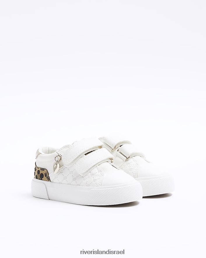 הַנעָלָה River Island מאמני הדפס נמר של mg לבן בנות BDZ4086535