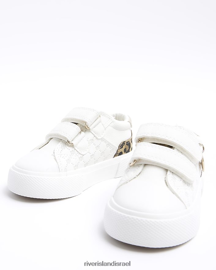 הַנעָלָה River Island מאמני הדפס נמר של mg לבן בנות BDZ4086535