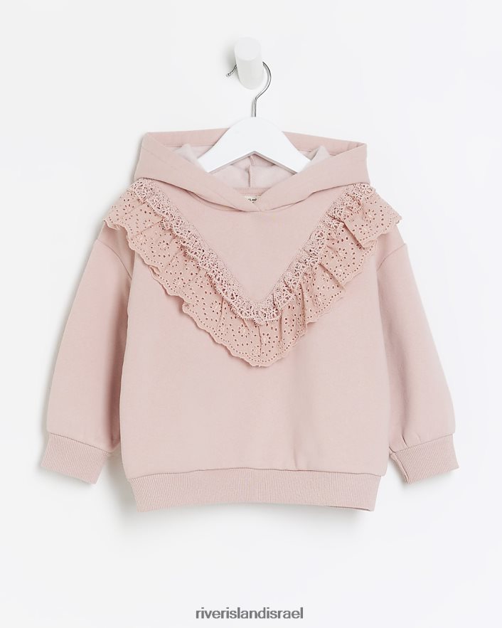 לבוש River Island קפוצ'ון פרט תחרה של mg וָרוֹד בנות BDZ4086636