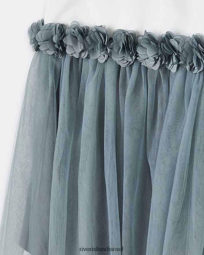 לבוש River Island שמלה פרחונית של mg chi chi אפור בנות BDZ4086723