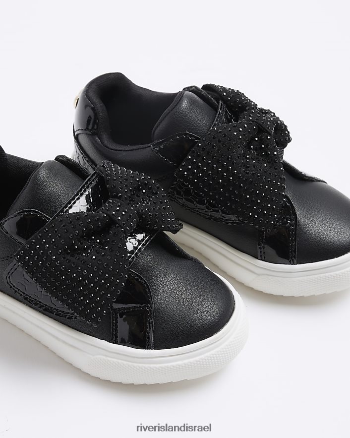 הַנעָלָה River Island נעלי קשת של mg diamante שָׁחוֹר בנות BDZ4083481