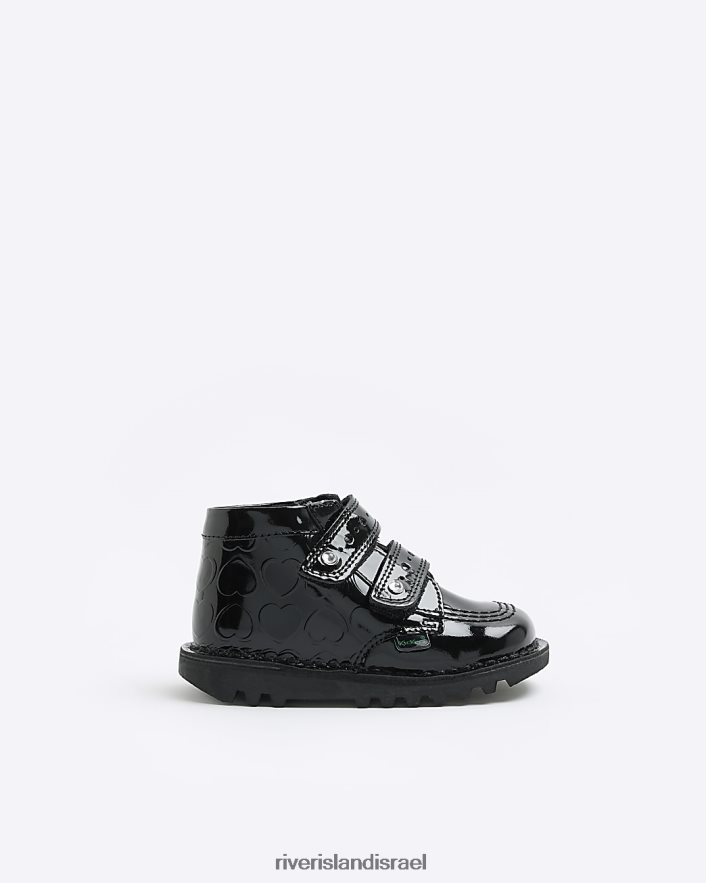 הַנעָלָה River Island נעלי פטנט מעור mg kickers שָׁחוֹר בנות BDZ4086767